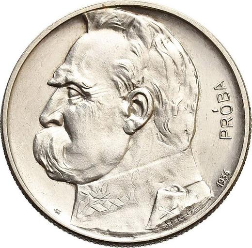 Реверс монеты - Пробные 5 злотых 1934 года "Юзеф Пилсудский" Серебро - цена серебряной монеты - Польша, II Республика