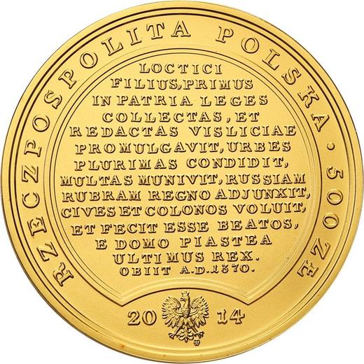 Anverso 500 eslotis 2014 MW "Casimiro III el Grande" - valor de la moneda de oro - Polonia, República moderna