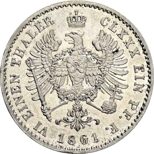 Reverse 1/6 Thaler 1861 A - Silver Coin Value - Prussia, William I