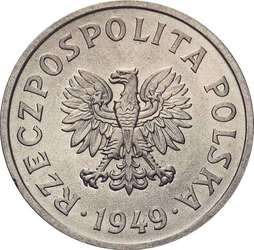Аверс монеты - 50 грошей 1949 года Алюминий - цена  монеты - Польша, Народная Республика