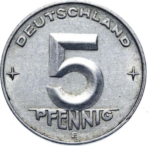 Аверс монеты - 5 пфеннигов 1953 года E - цена  монеты - Германия, ГДР