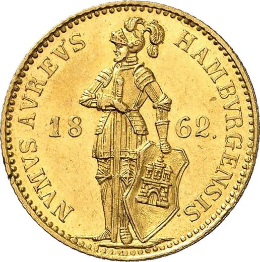 Аверс монеты - Дукат 1862 года - цена  монеты - Гамбург, Вольный город