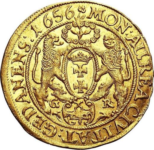 Реверс монеты - Дукат 1656 года GR "Гданьск" - цена золотой монеты - Польша, Ян II Казимир