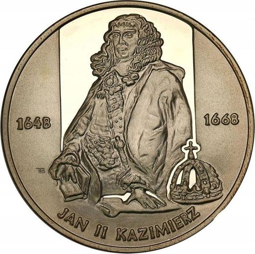 Reverso 10 eslotis 2000 MW ET "Juan II Casimiro" Retrato de medio cuerpo - valor de la moneda de plata - Polonia, República moderna