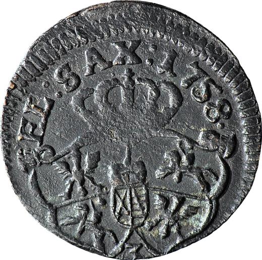 Reverso 1 grosz 1758 "de corona" - valor de la moneda  - Polonia, Augusto III