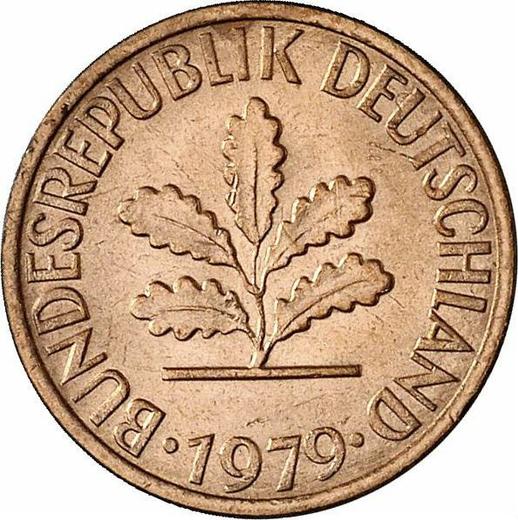 Reverso 1 Pfennig 1979 D - valor de la moneda  - Alemania, RFA