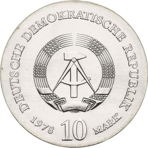 Rewers monety - 10 marek 1978 "Liebig" - cena srebrnej monety - Niemcy, NRD