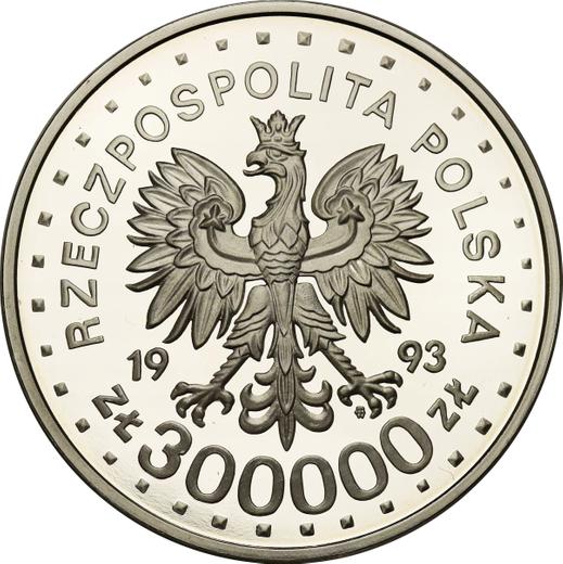 Awers monety - 300000 złotych 1993 MW ANR "Światowe Dziedzictwo Kultury UNESCO - Zamość" - cena srebrnej monety - Polska, III RP przed denominacją