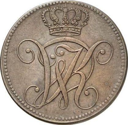 Аверс монеты - 4 геллера 1828 года - цена  монеты - Гессен-Кассель, Вильгельм II