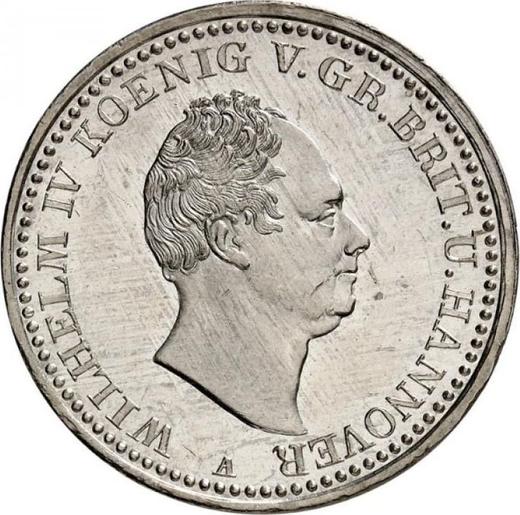 Anverso Tálero 1835 A "Tipo 1834-1835" - valor de la moneda de plata - Hannover, Guillermo IV