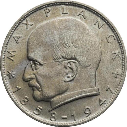 Аверс монеты - 2 марки 1968 года D "Планк" - цена  монеты - Германия, ФРГ