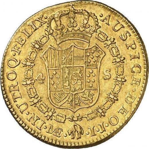 Reverse 4 Escudos 1797 IJ - Gold Coin Value - Peru, Charles IV