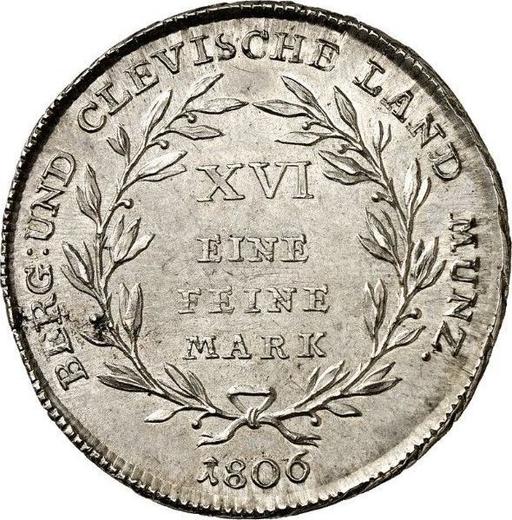 Rewers monety - Talar 1806 T.S. - cena srebrnej monety - Berg, Joachim Murat