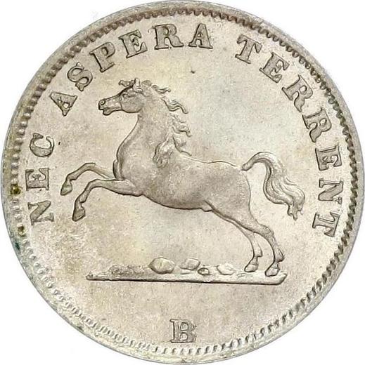 Аверс монеты - 1/24 талера 1856 года B - цена серебряной монеты - Ганновер, Георг V