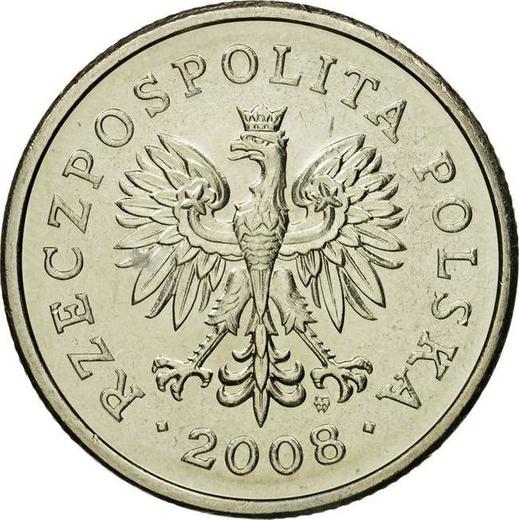 Anverso 1 esloti 2008 MW - valor de la moneda  - Polonia, República moderna
