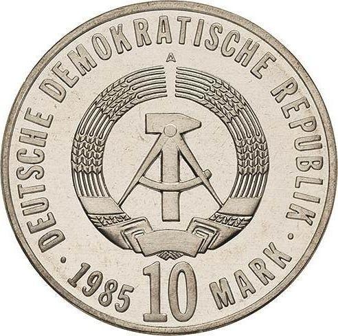 Reverso 10 marcos 1985 A "Liberación del fascismo" Plata Prueba - valor de la moneda de plata - Alemania, República Democrática Alemana (RDA)