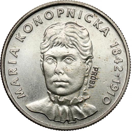 Reverso Pruebas 20 eslotis 1978 MW "Maria Konopnicka" Cuproníquel - valor de la moneda  - Polonia, República Popular