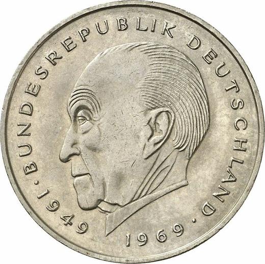Anverso 2 marcos 1980 D "Konrad Adenauer" - valor de la moneda  - Alemania, RFA