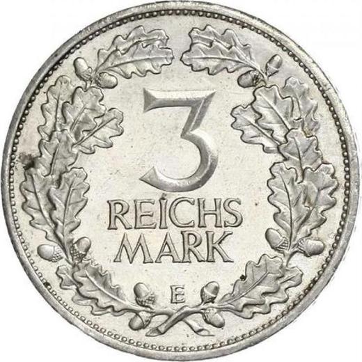 Reverso 3 Reichsmarks 1925 E "Renania" - valor de la moneda de plata - Alemania, República de Weimar