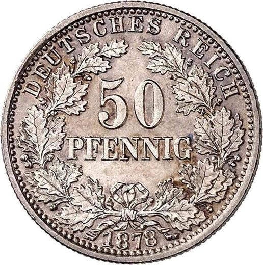 Avers 50 Pfennig 1878 E "Typ 1877-1878" - Silbermünze Wert - Deutschland, Deutsches Kaiserreich