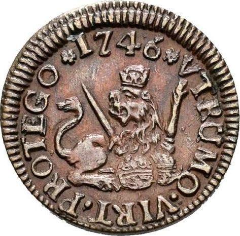 Реверс монеты - 1 мараведи 1746 года - цена  монеты - Испания, Фердинанд VI