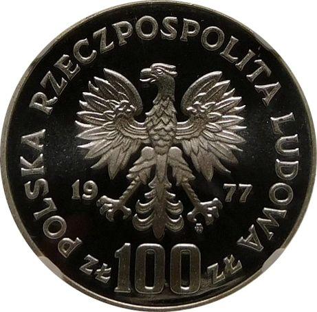 Obverse Pattern 100 Zlotych 1977 MW "Wladyslaw Reymont" Silver - Silver Coin Value - Poland, Peoples Republic