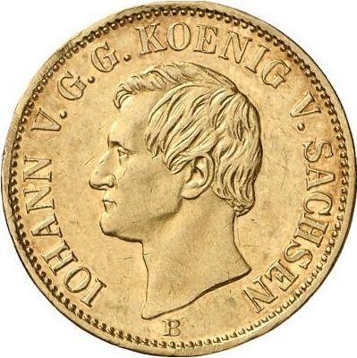 Аверс монеты - 1 крона 1862 года B - цена золотой монеты - Саксония-Альбертина, Иоганн