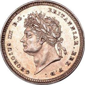 Anverso 2 peniques 1824 "Maundy" - valor de la moneda de plata - Gran Bretaña, Jorge IV