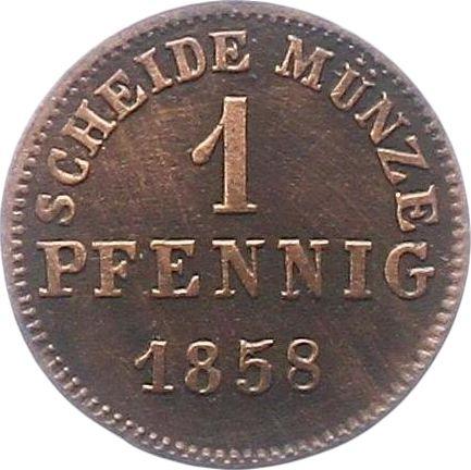 Rewers monety - 1 fenig 1858 - cena  monety - Hesja-Darmstadt, Ludwik III