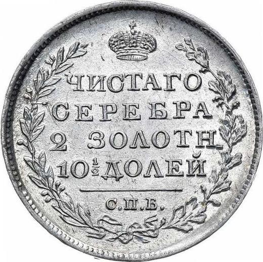 Reverse Poltina 1820 СПБ ПД "An eagle with raised wings" Wide crown - Silver Coin Value - Russia, Alexander I