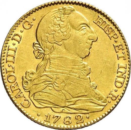 Awers monety - 4 escudo 1782 M JD - cena złotej monety - Hiszpania, Karol III