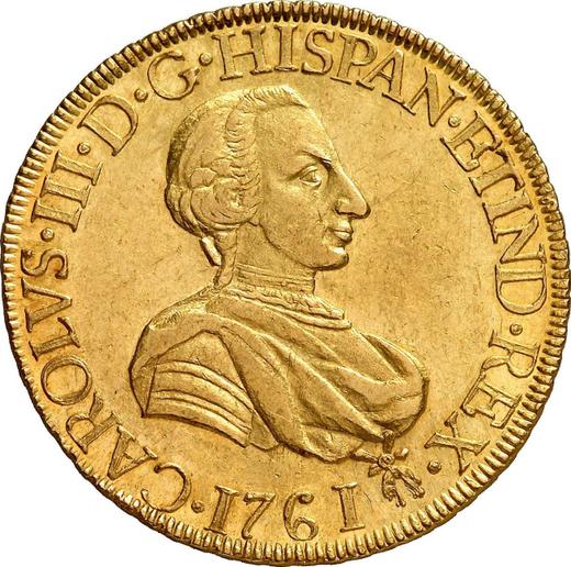Awers monety - 8 escudo 1761 Mo MM - cena złotej monety - Meksyk, Karol III