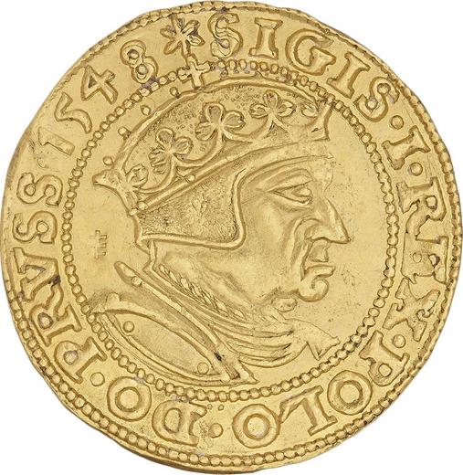 Аверс монеты - Дукат 1548 года "Гданьск" - цена золотой монеты - Польша, Сигизмунд I Старый