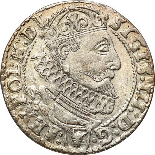 Аверс монеты - Шестак (6 грошей) 1627 года - цена серебряной монеты - Польша, Сигизмунд III Ваза