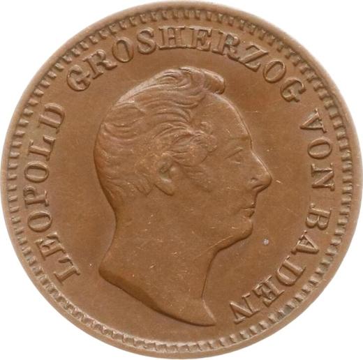 Аверс монеты - 1/2 крейцера 1847 года - цена  монеты - Баден, Леопольд