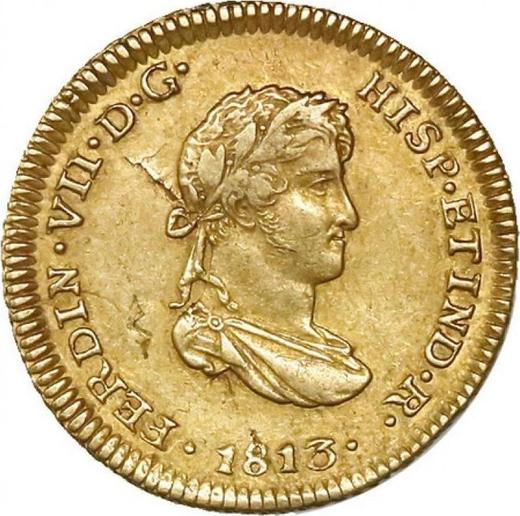 Awers monety - 1 escudo 1813 JP - cena złotej monety - Peru, Ferdynand VII