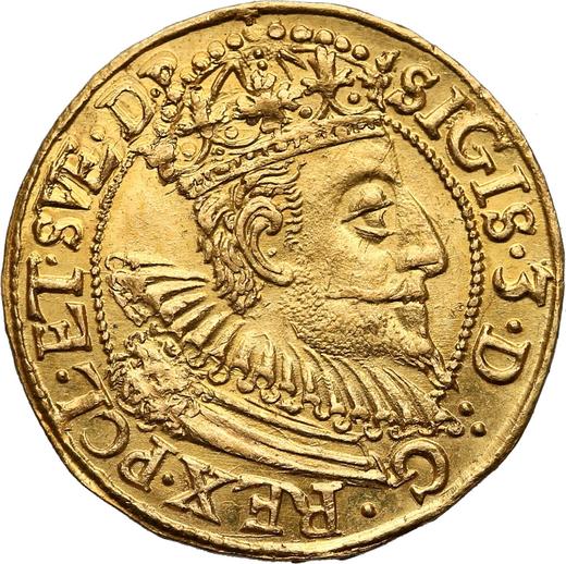 Аверс монеты - Дукат 1597 года "Гданьск" - цена золотой монеты - Польша, Сигизмунд III Ваза