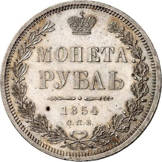 Reverso 1 rublo 1854 СПБ HI "Tipo nuevo" Guirnalda con 8 componentes - valor de la moneda de plata - Rusia, Nicolás I