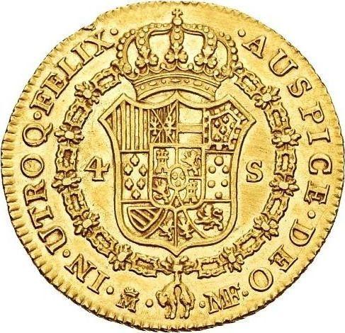 Реверс монеты - 4 эскудо 1790 года M MF - цена золотой монеты - Испания, Карл IV