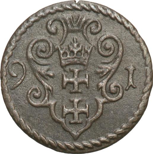 Awers monety - Denar 1591 "Gdańsk" - cena srebrnej monety - Polska, Zygmunt III