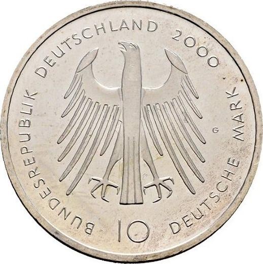 Rewers monety - 10 marek 2000 G "Karol I Wielki" Błąd menniczy Lichtenrade Błąd menniczy Lichtenrade - cena srebrnej monety - Niemcy, RFN