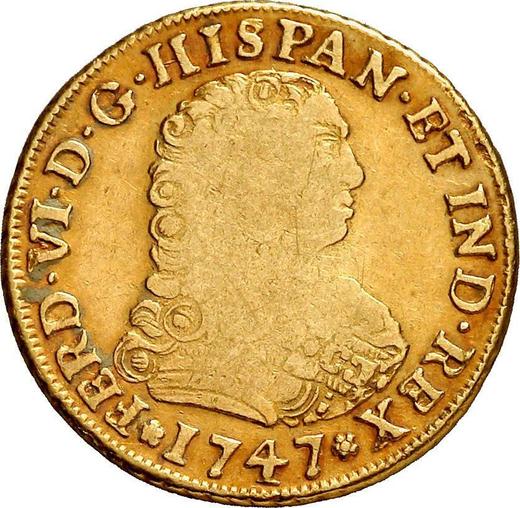 Аверс монеты - 2 эскудо 1747 года Mo MF - цена золотой монеты - Мексика, Фердинанд VI