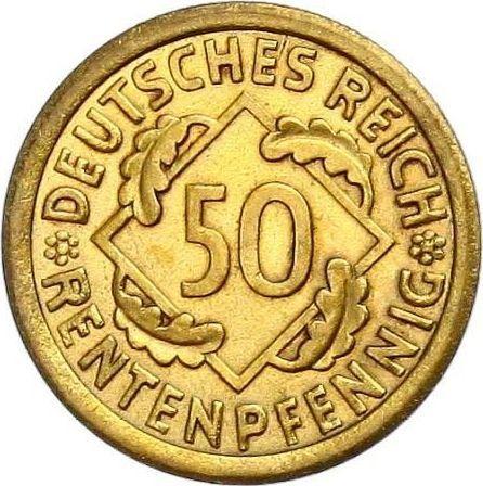 Аверс монеты - 50 рентенпфеннигов 1923 года A - цена  монеты - Германия, Bеймарская республика