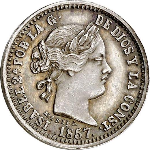 Awers monety - Próba 1 peso 1857 M PJ Srebro - cena srebrnej monety - Filipiny, Izabela II