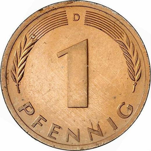 Аверс монеты - 1 пфенниг 1972 года D - цена  монеты - Германия, ФРГ