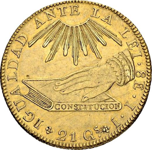 Revers 8 Escudos 1835 So IJ - Goldmünze Wert - Chile, Republik
