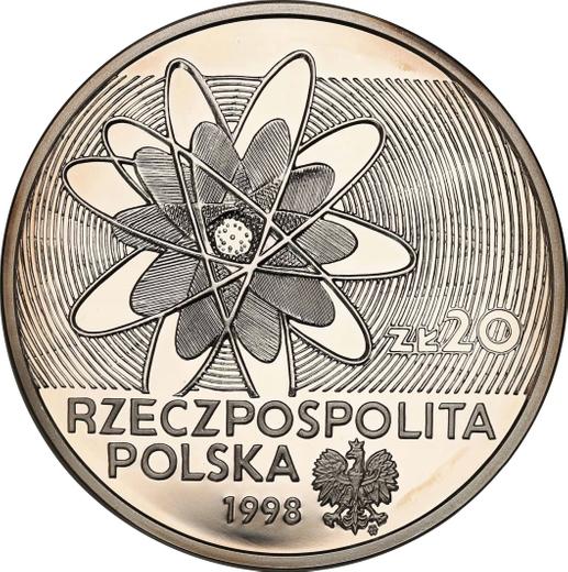 Obverse 20 Zlotych 1998 MW RK "100th anniversary of discovering polonium and radium" - Silver Coin Value - Poland, III Republic after denomination