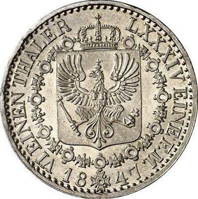 Reverso 1/6 tálero 1847 A - valor de la moneda de plata - Prusia, Federico Guillermo IV