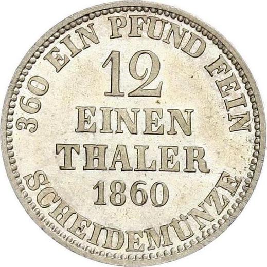Rewers monety - 1/12 Thaler 1860 B - cena srebrnej monety - Hanower, Jerzy V