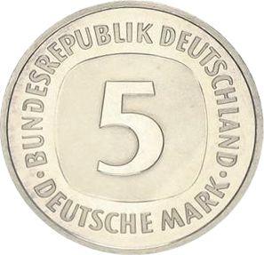 Аверс монеты - 5 марок 1975 года J - цена  монеты - Германия, ФРГ